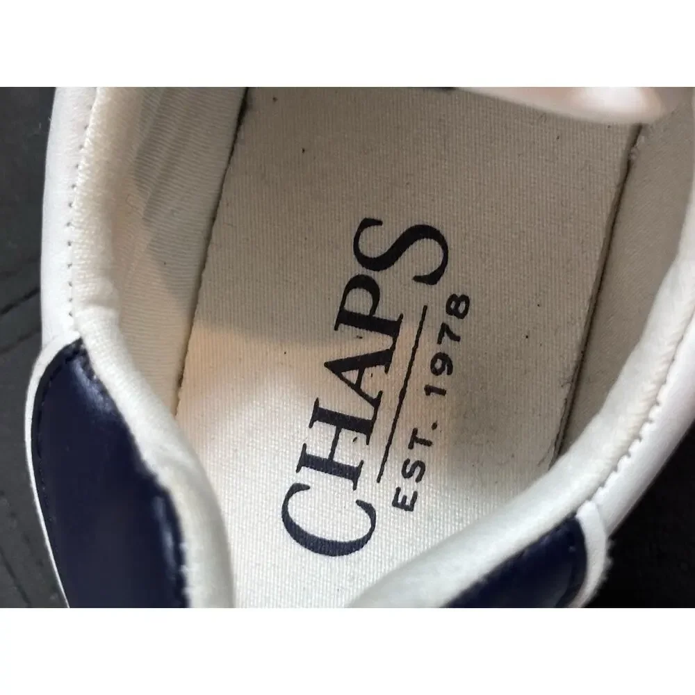 Chaps Varsity Women's Shoes Size 8.5 M Lace Up Sneakers White Navy‎ Red Logo